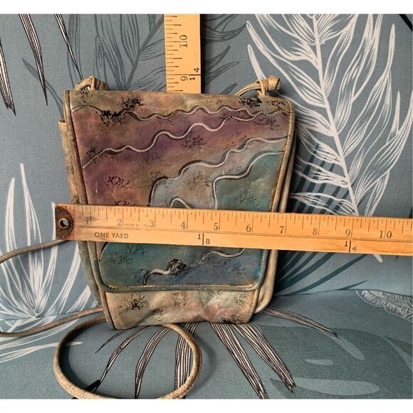 Fancy Nancy Hand Painted Vintage Leather Shoulder Bag Purse MCM 80’s - Picture 10 of 10